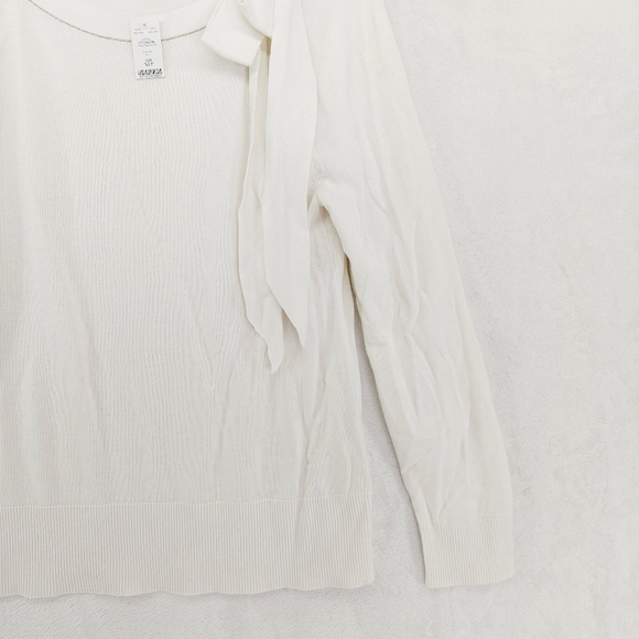 White House Black Market White Raglan Boat Neck Pullover Sweater 4174 - Picture 3 of 10